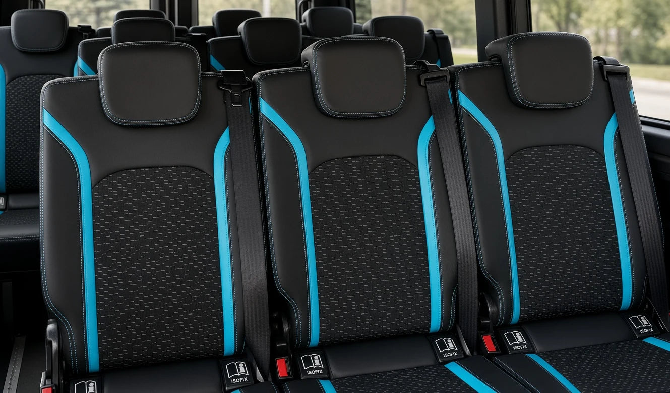 Passenger seating inside a shuttle
